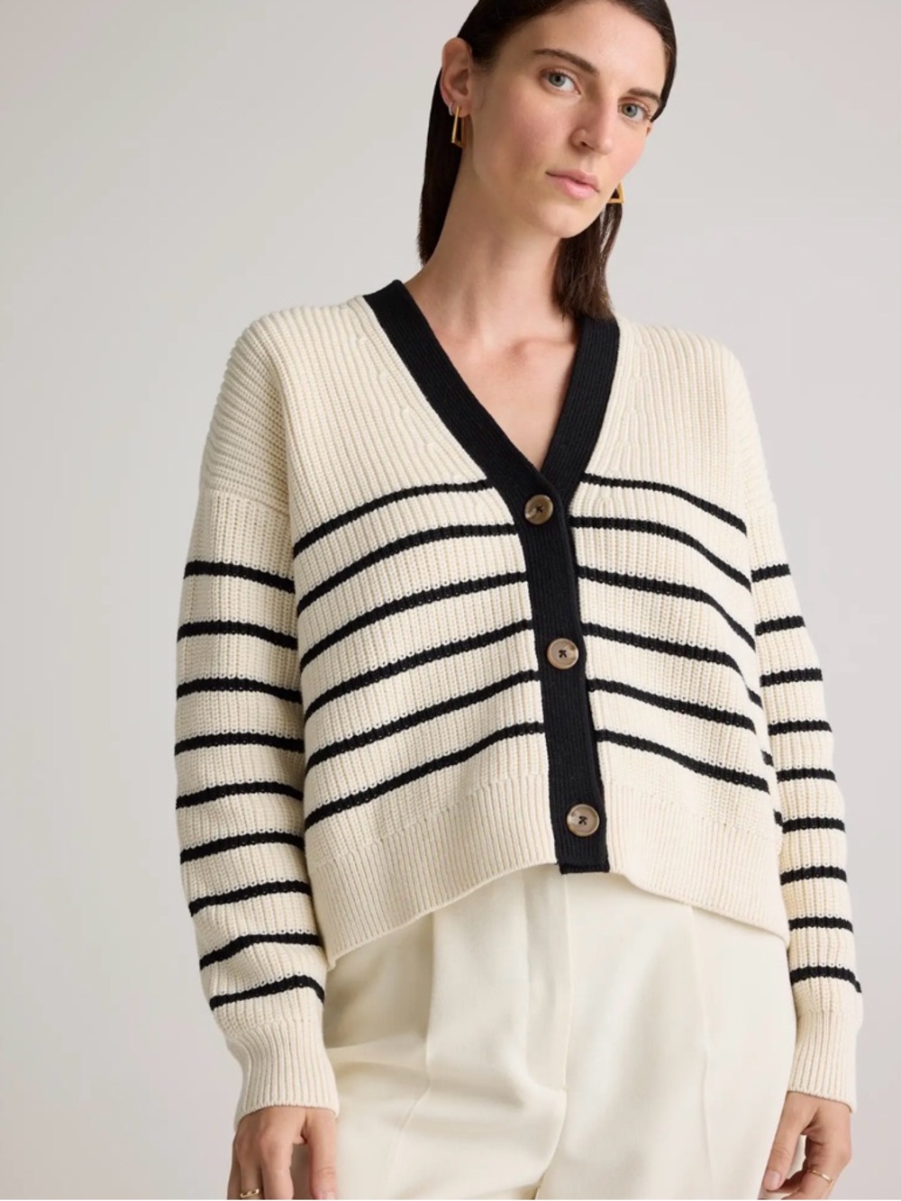 Quince Size M Cotton Fisherman Cardigan